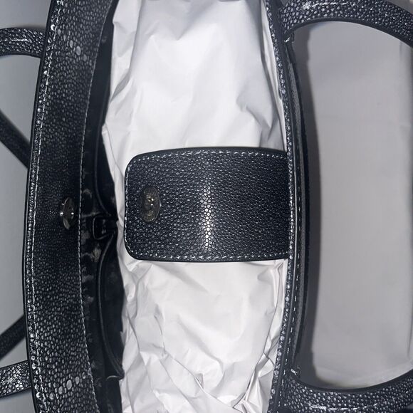 Karl Lagerfeld Maybelle Grey Faux Snakeskin Tote NWT $228 Retail - Picture 10 of 13